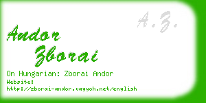 andor zborai business card